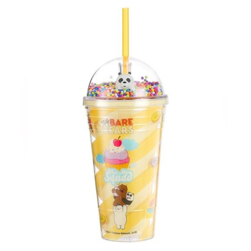 We Bare Bears Yellow Sprinkle Tumbler with Straw